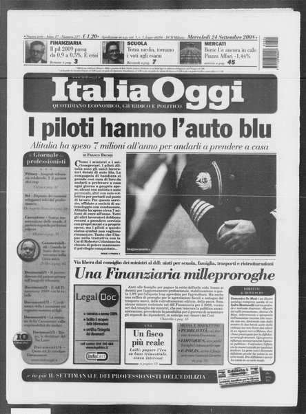 Italia oggi : quotidiano di economia finanza e politica